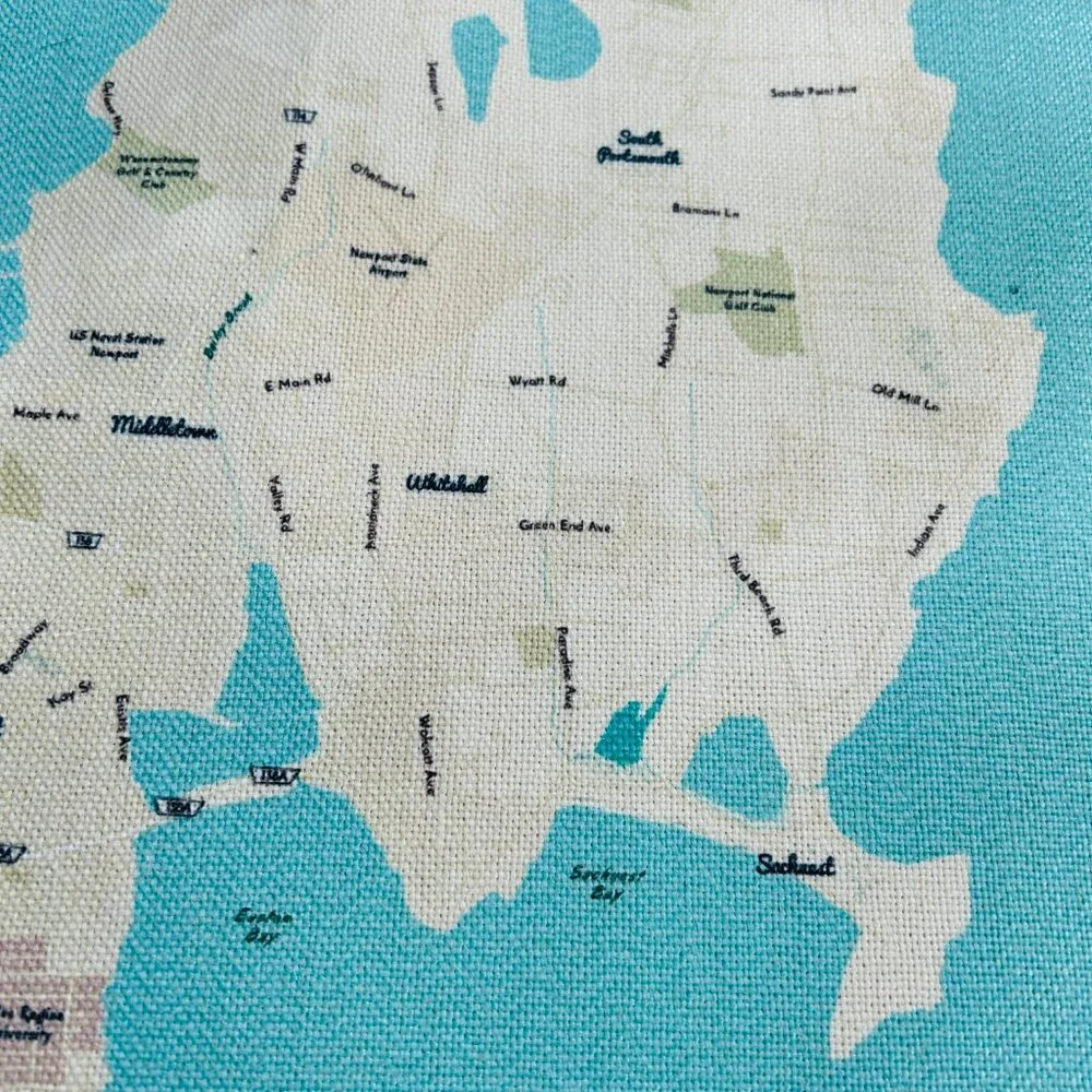 NEW with TAGS Canvas Apron featuring Sea Glass Map of Newport, RI (County)